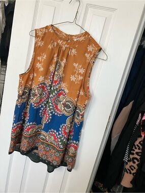DR2 Bohemian Paisley Print High Neck Blouse